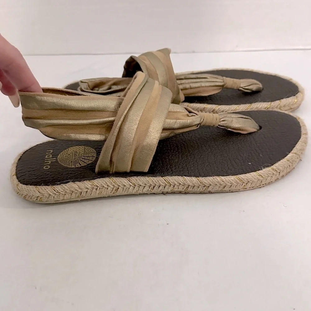 Nalho Women's GANIKA SANDAL METALLIC W SAND-GOLD Flip-Flop size 40 or 10US